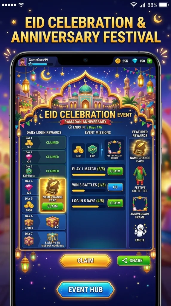 Earn a Free Name Change Card by Game Events