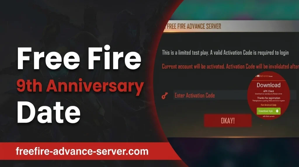 Free Fire 9th Anniversary Date